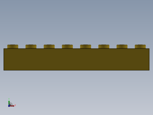乐高套装 4421基本积木-300724 Bright Yellow Brick 2 x 8.SLDPRT前视缩略图