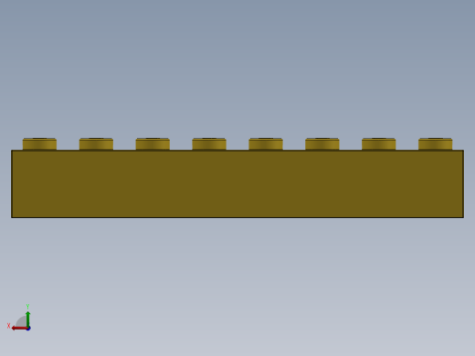 乐高套装 4421基本积木-300724 Bright Yellow Brick 2 x 8.SLDPRT后视缩略图
