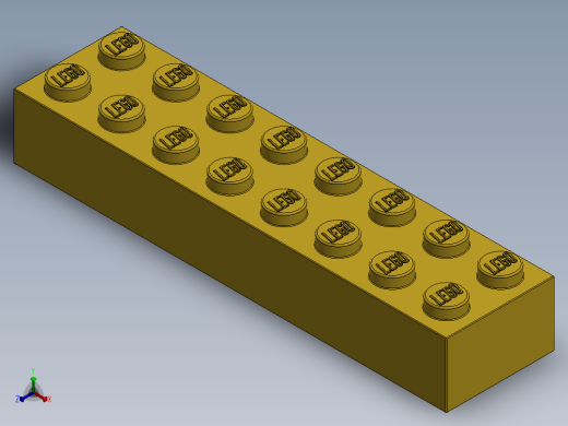 乐高套装 4421基本积木-300724 Bright Yellow Brick 2 x 8.SLDPRT正等轴测缩略图