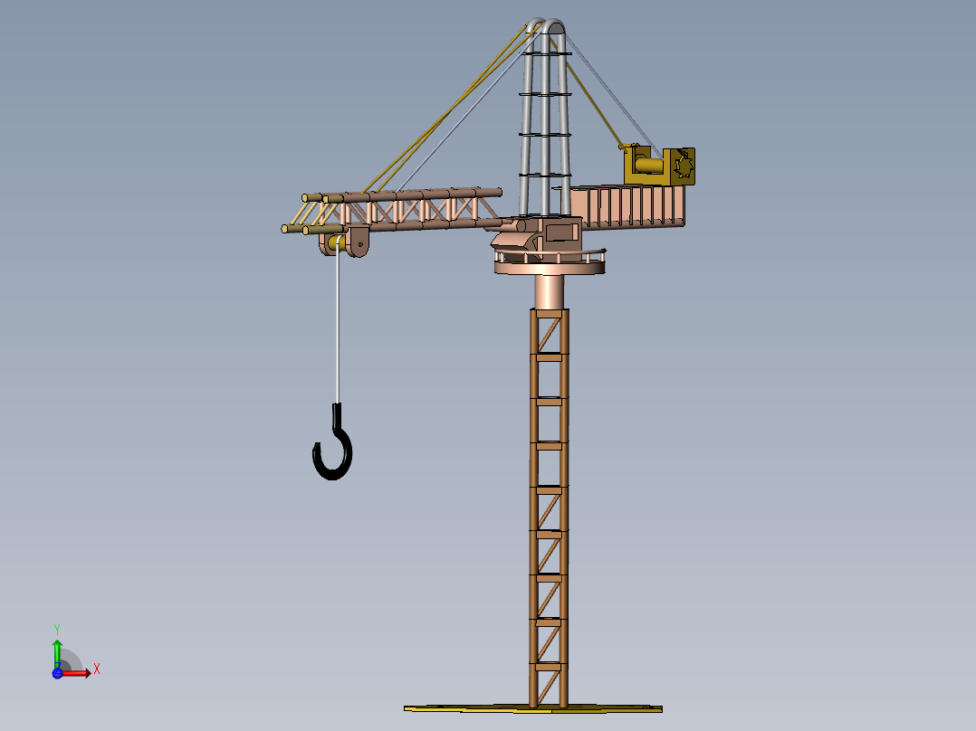 塔式起重机前视图