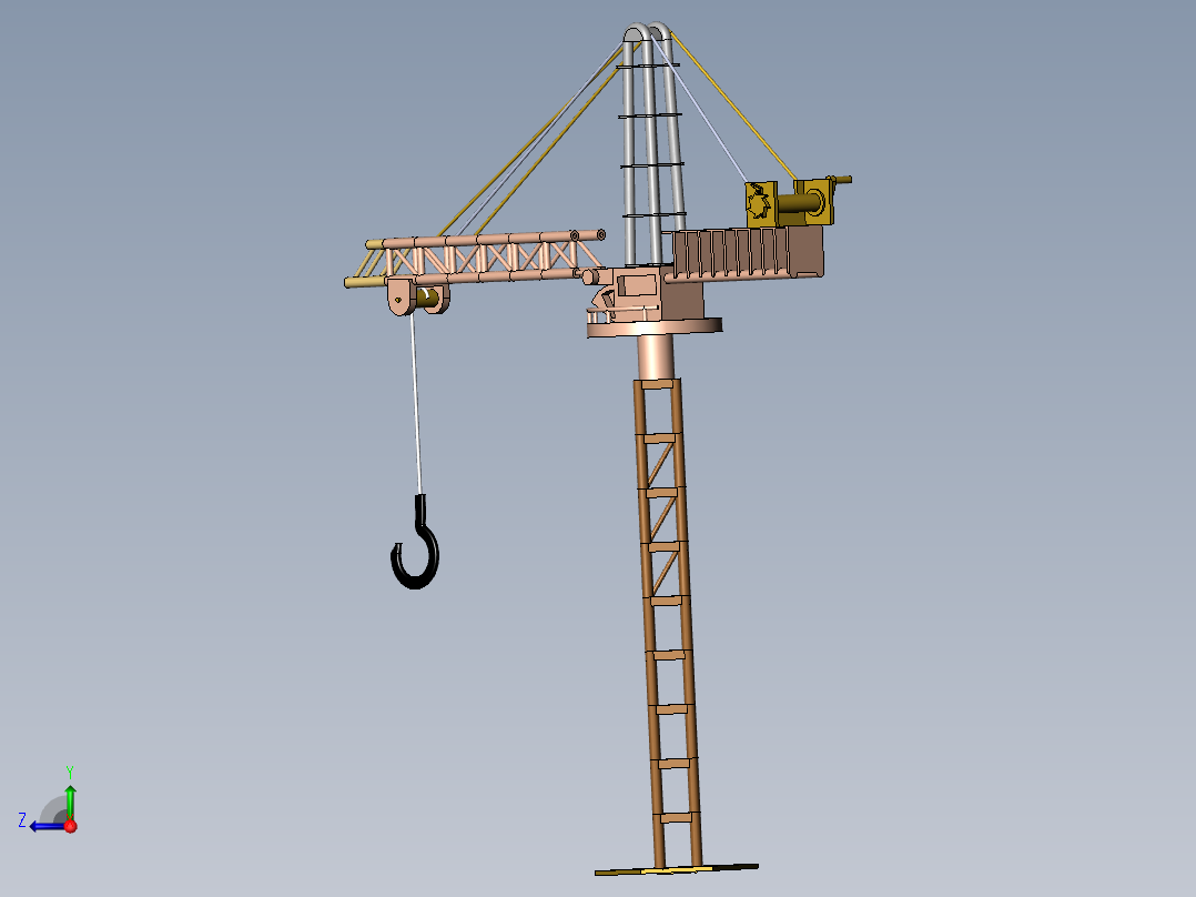 塔式起重机右视图