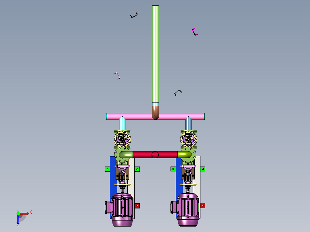 罐泵化工加药装置俯视图