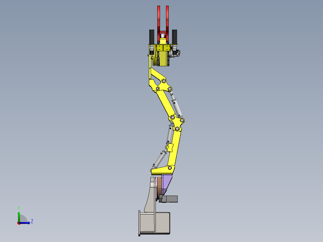 液压机械臂设计三维SW模型1248298==80左视图