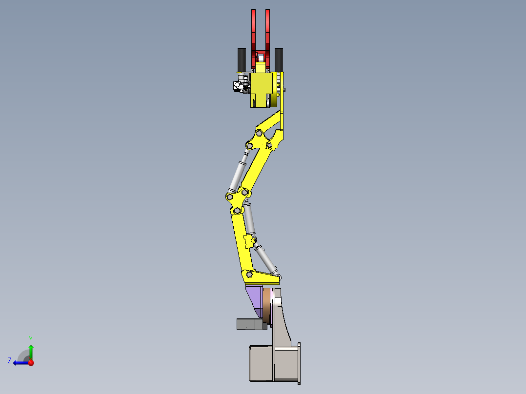 液压机械臂设计三维SW模型1248298==80右视图