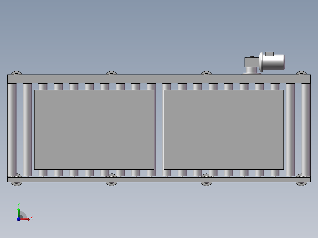 动力滚筒输送平台前视图