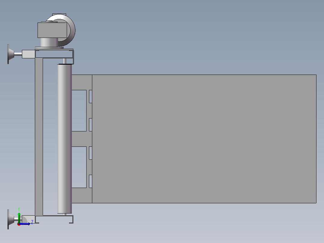 动力滚筒输送平台左视图