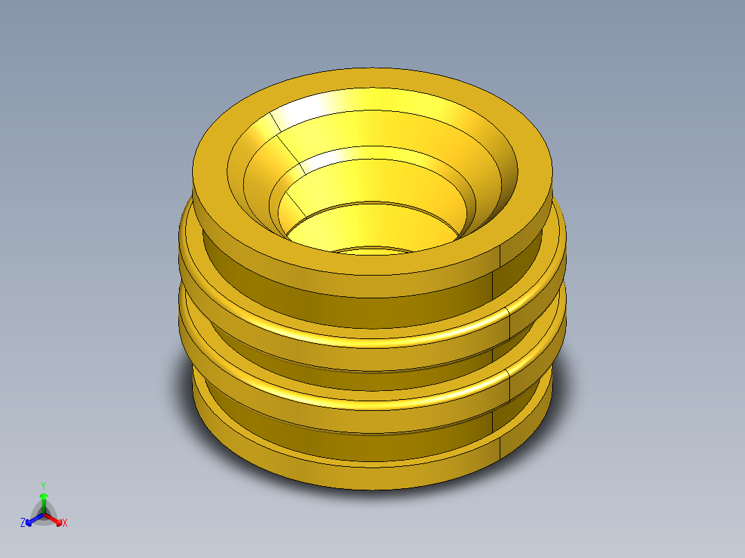 紧固件-STEP No. 6-32 Brass 3DP Inserts主视图