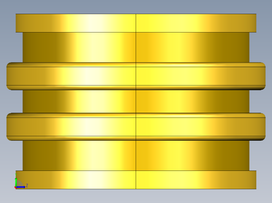 紧固件-STEP No. 6-32 Brass 3DP Inserts左视图