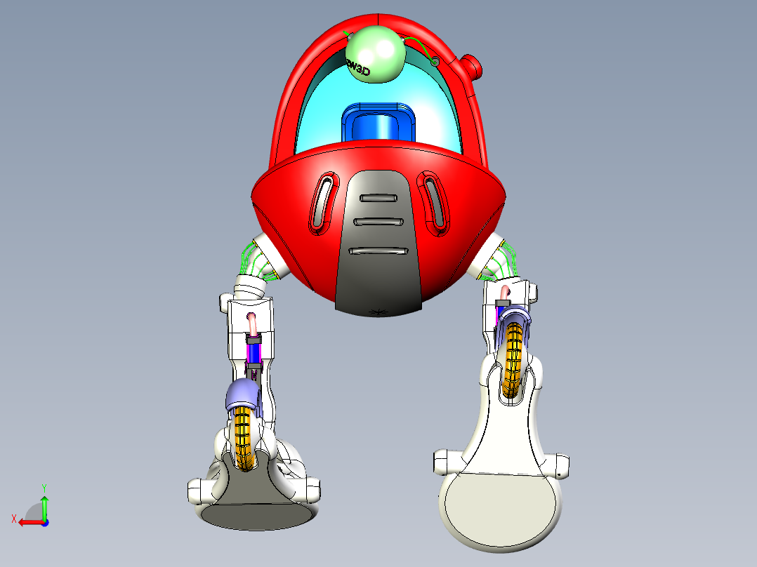 运动机甲后视图