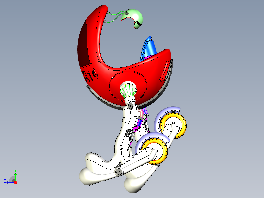 运动机甲右视图