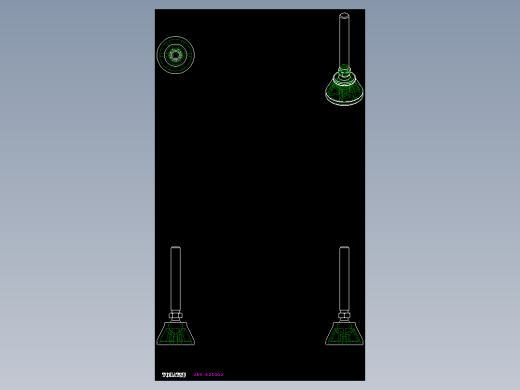 工程塑膠水平調整腳座269-2D多系列多零件图纸模型