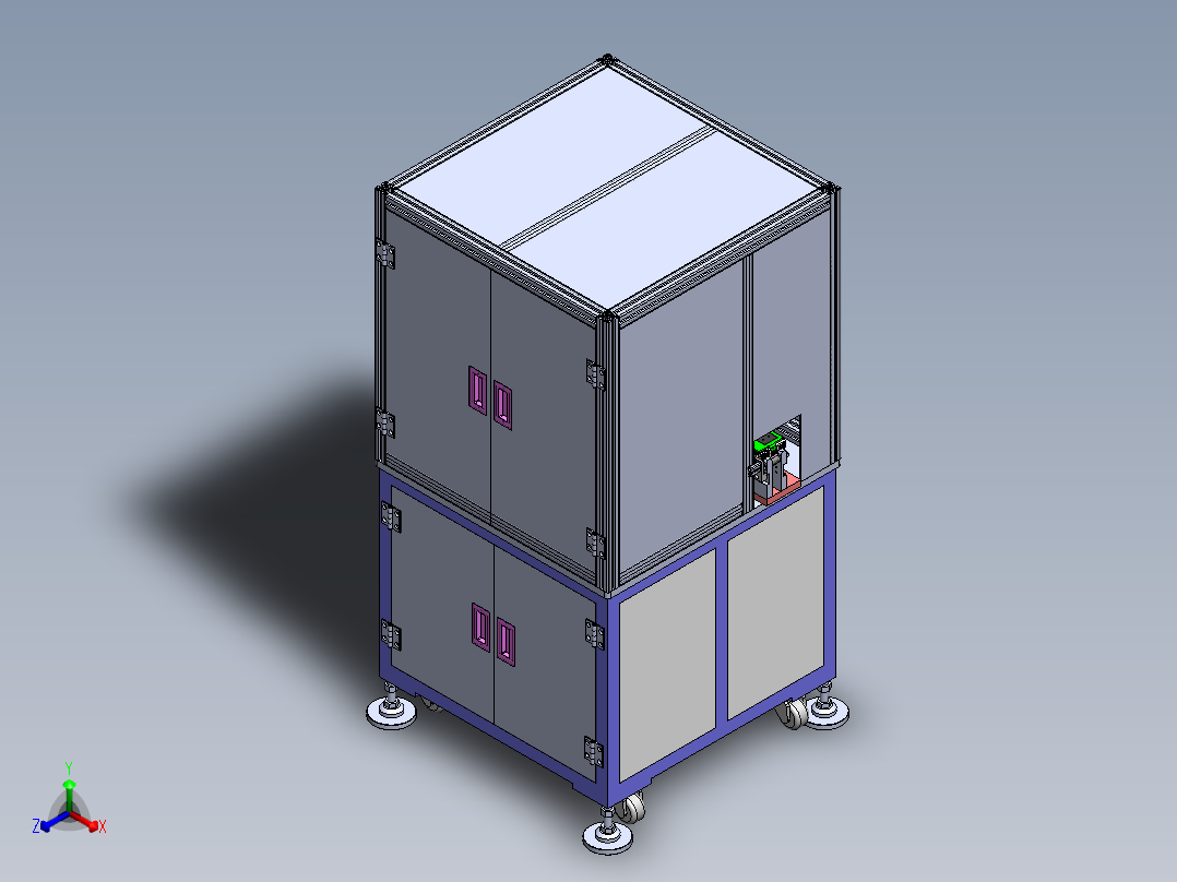 一种双贴胶设备sw18可编辑正等轴测图