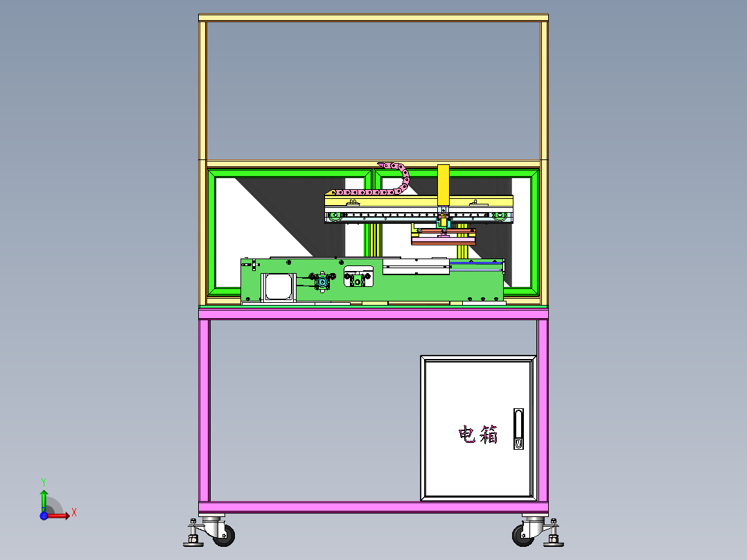 真空吸附滑台取料机sw18可编辑前视图