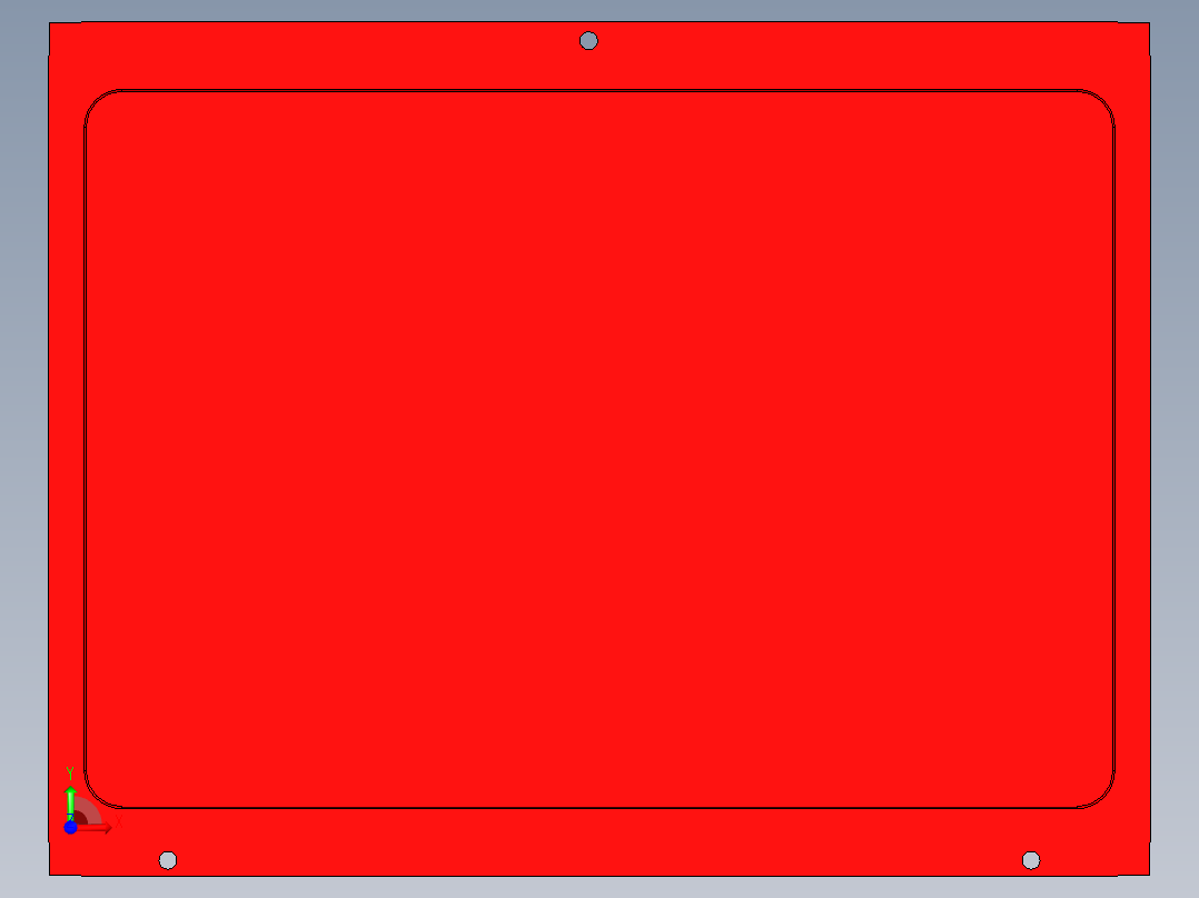 笔记本A壳全铣开粗程序模型前视图