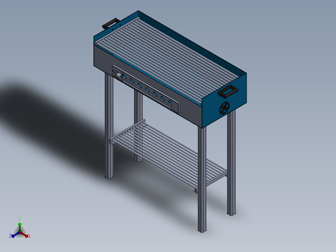 户外烧烤架正等轴测图