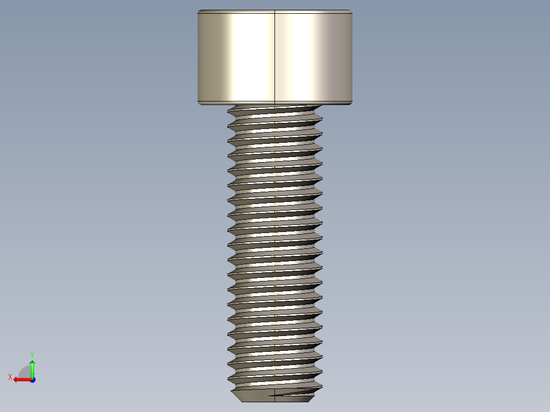 Screw_DIN_912_M8x22F_A2.STEP公制内六角螺钉后视图