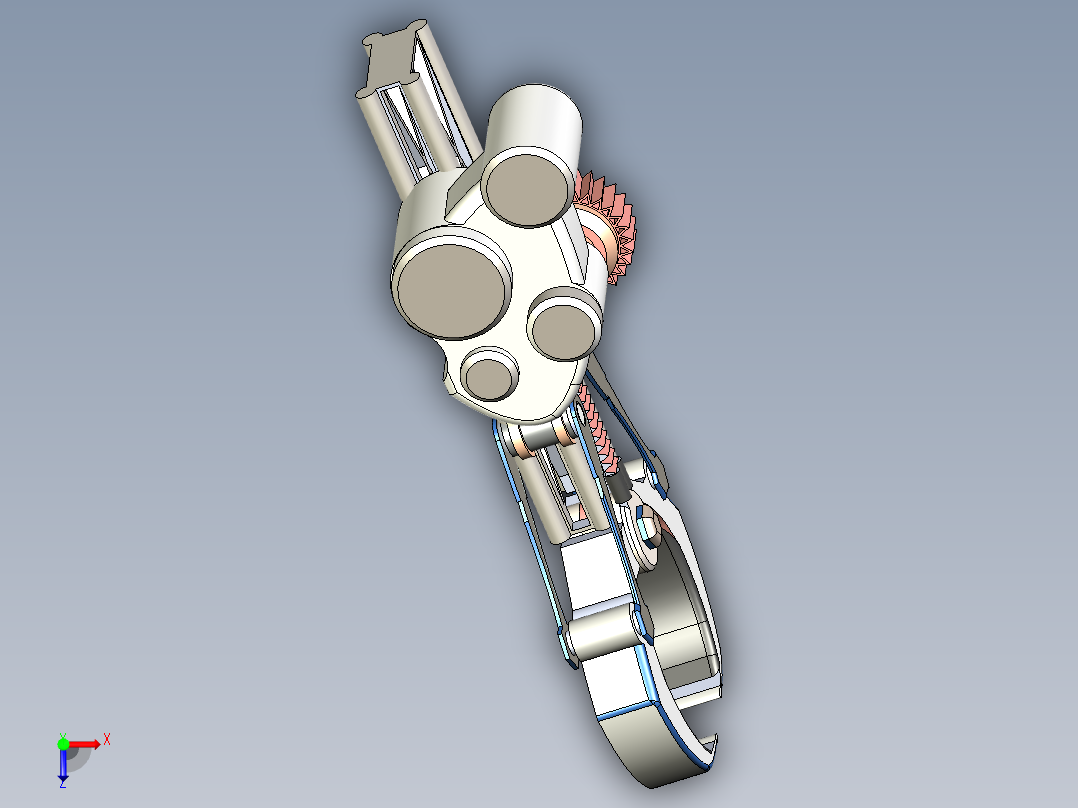 齿轮齿条型夹爪俯视图