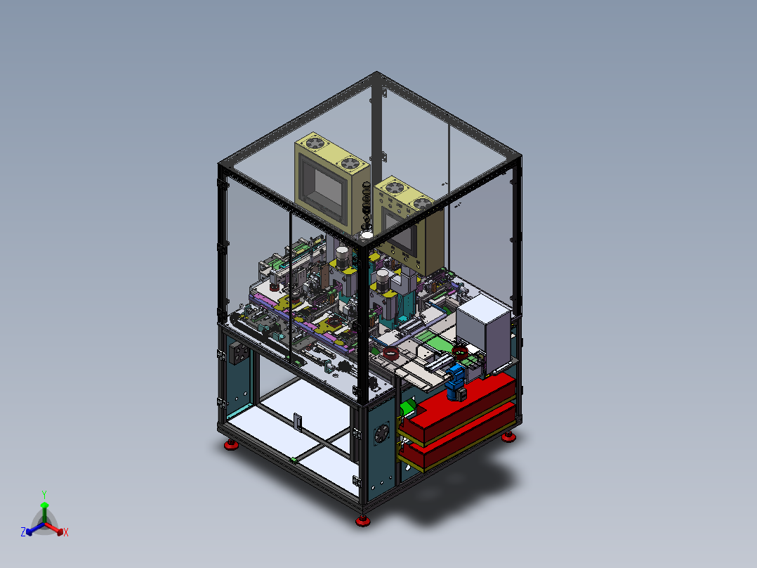 LXYC-BOSS轴承套圈硬度尺寸分选机正等轴测图