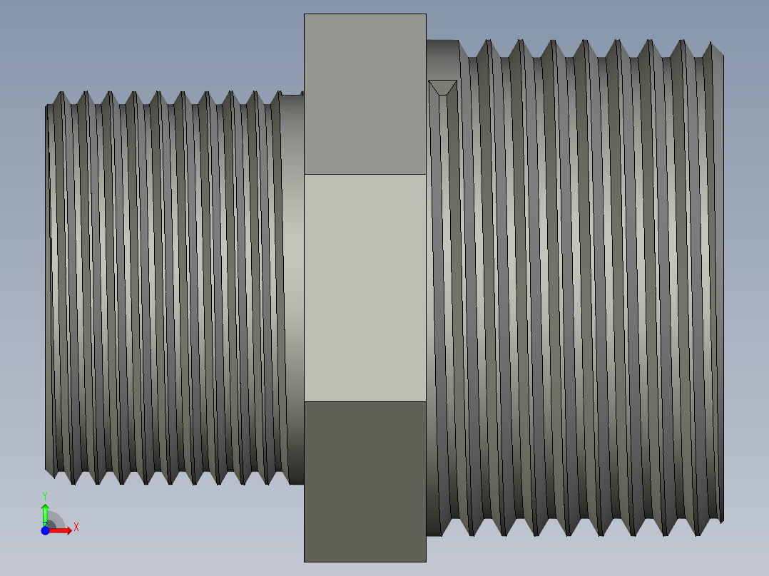 螺纹管对丝-六角异径 DN25-DN20前视图