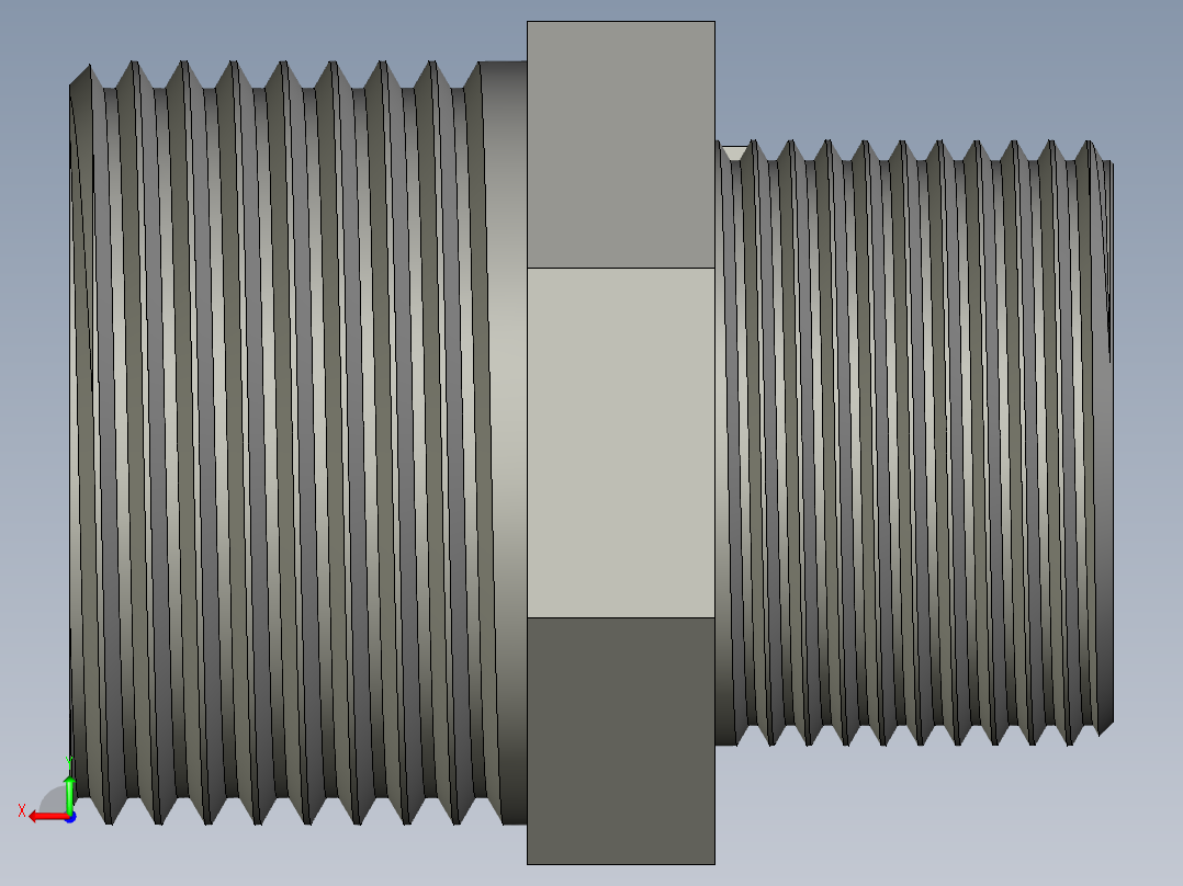 螺纹管对丝-六角异径 DN25-DN20后视图