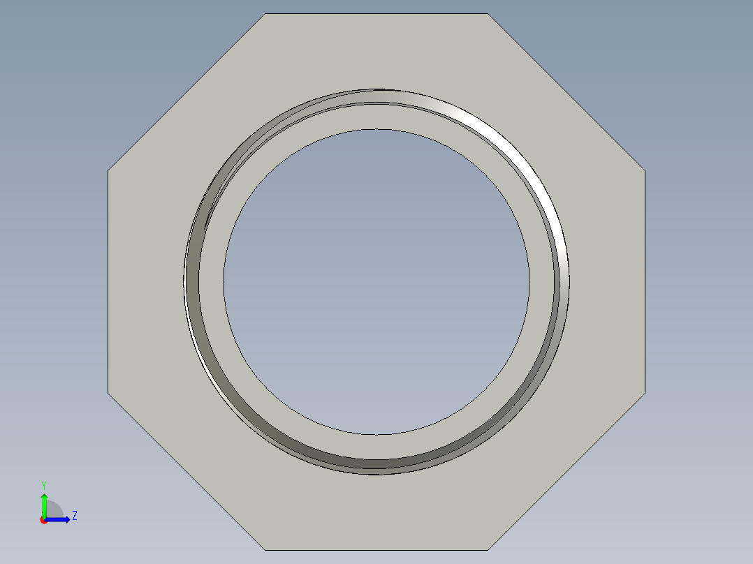 螺纹管对丝-六角异径 DN25-DN20左视图