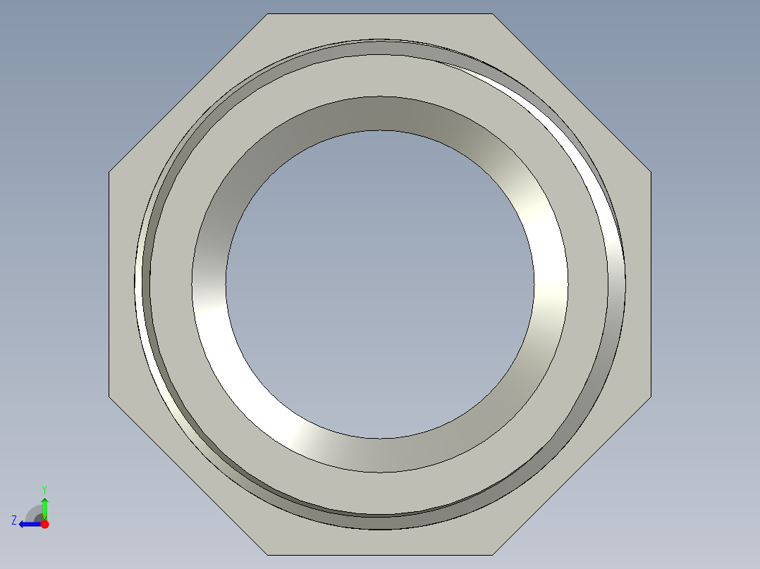 螺纹管对丝-六角异径 DN25-DN20右视图