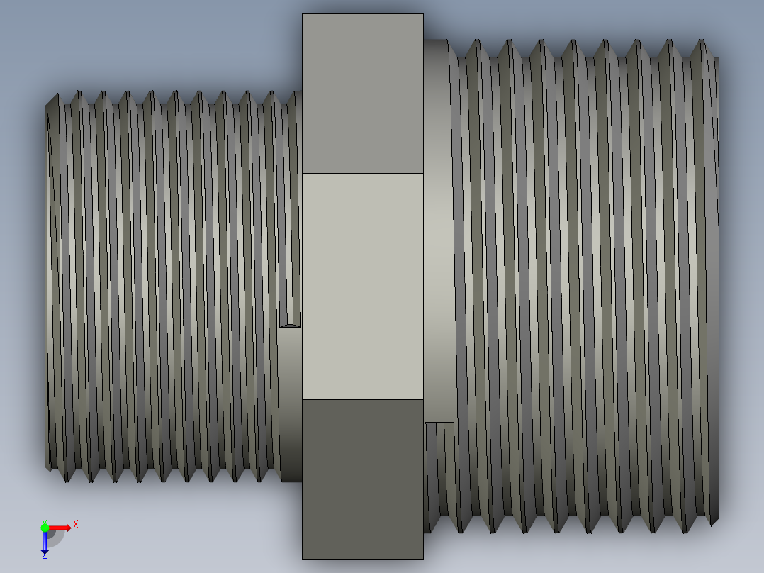 螺纹管对丝-六角异径 DN25-DN20俯视图