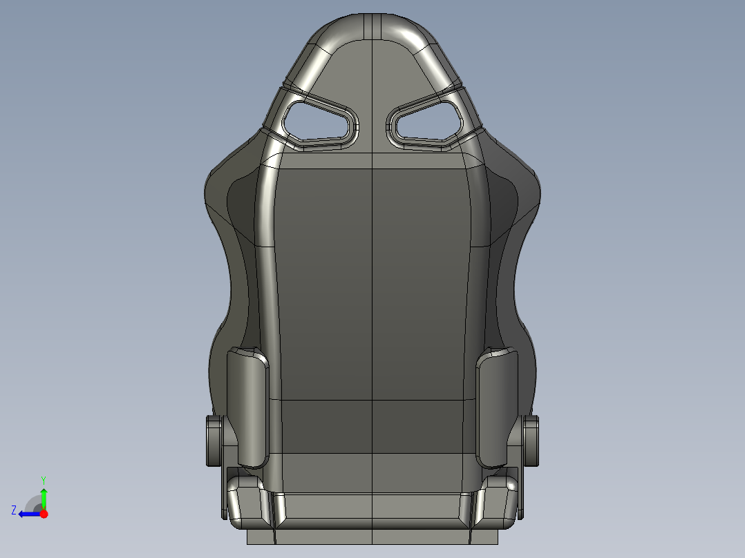 Sparco赛车座椅模型3D模型图纸右视图
