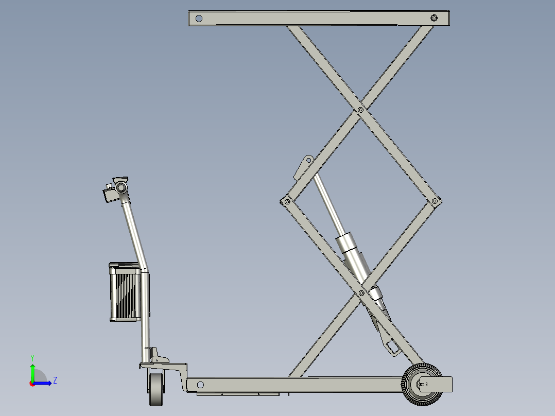 电动液压升降平台充电式半自动平板左视图