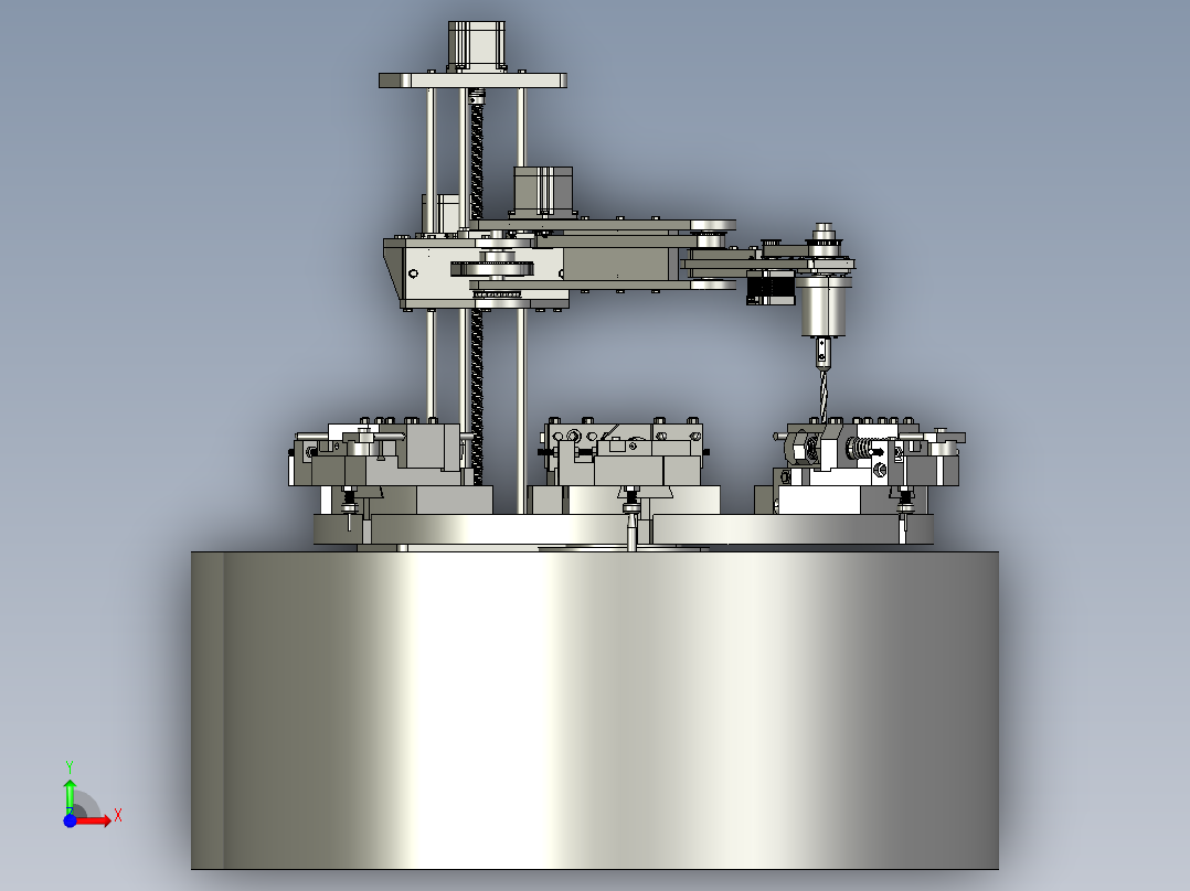 物料的圆柱度自动化检测工作台前视图