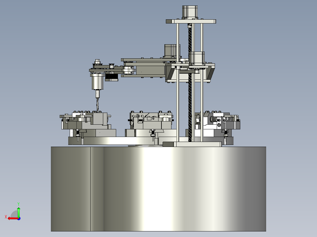 物料的圆柱度自动化检测工作台后视图