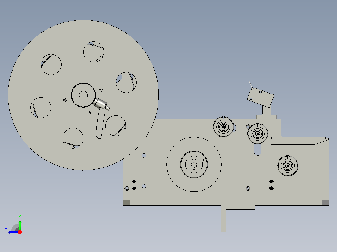 鏡射剝料機右视图