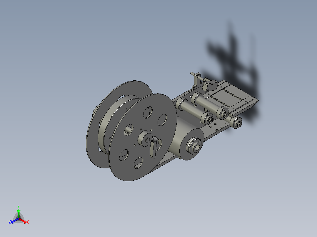 鏡射剝料機正等轴测图