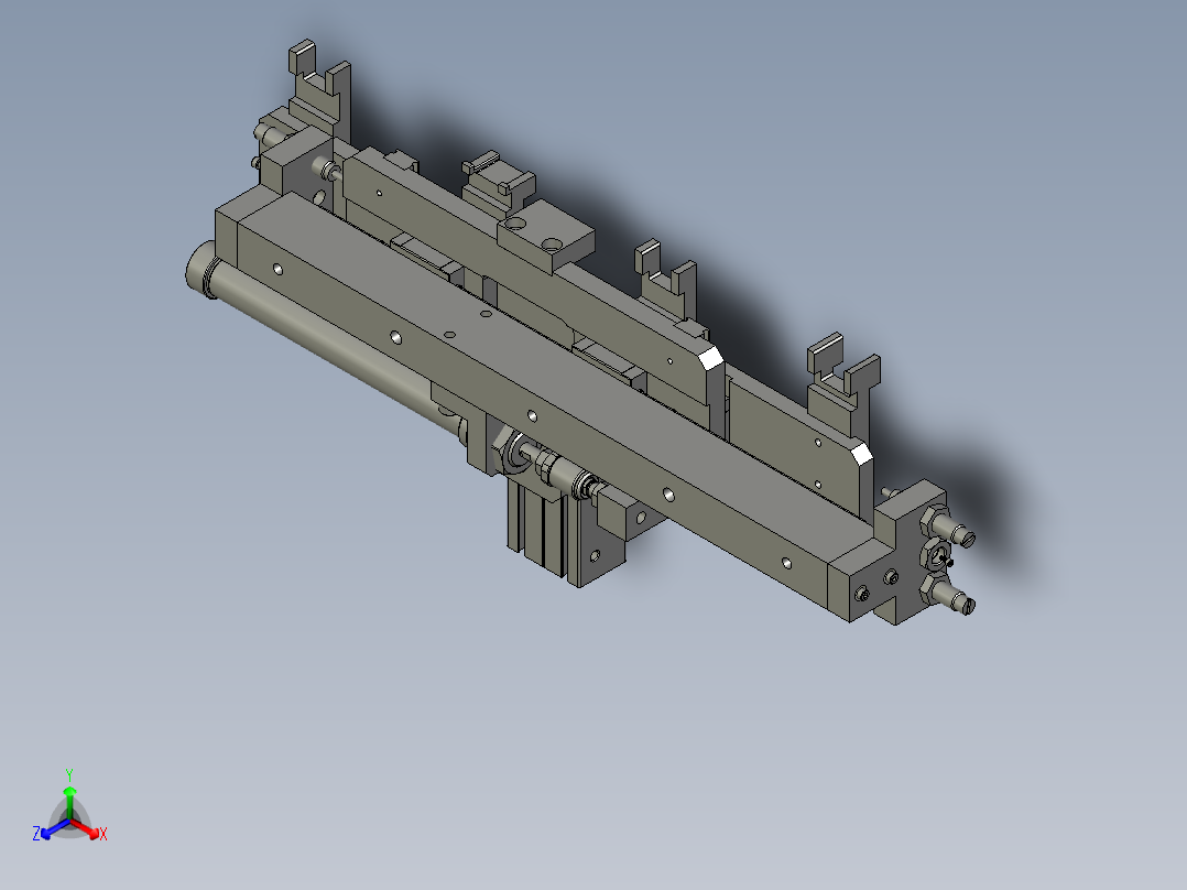 网线接口自动压合设备设计-YYF007-RJ45-B000产品移位机构正等轴测图