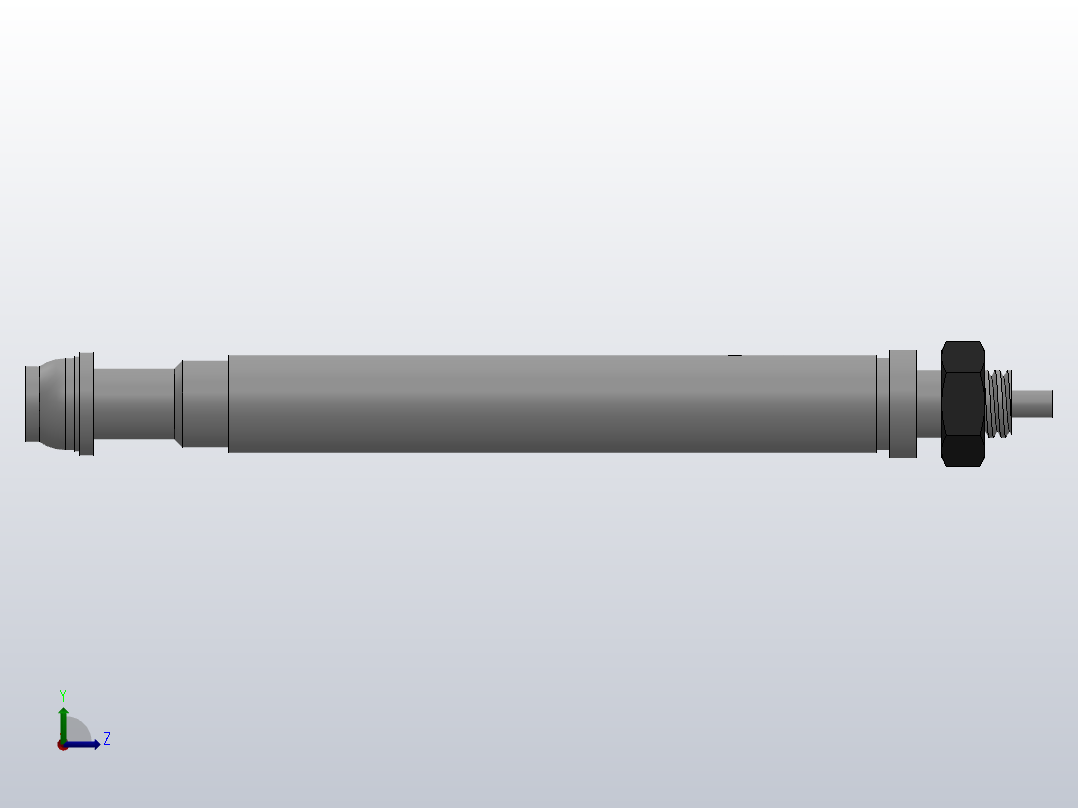 微型气缸（单作用）HCJ1B系列[HCJ1B2.5-10SU4]左视图