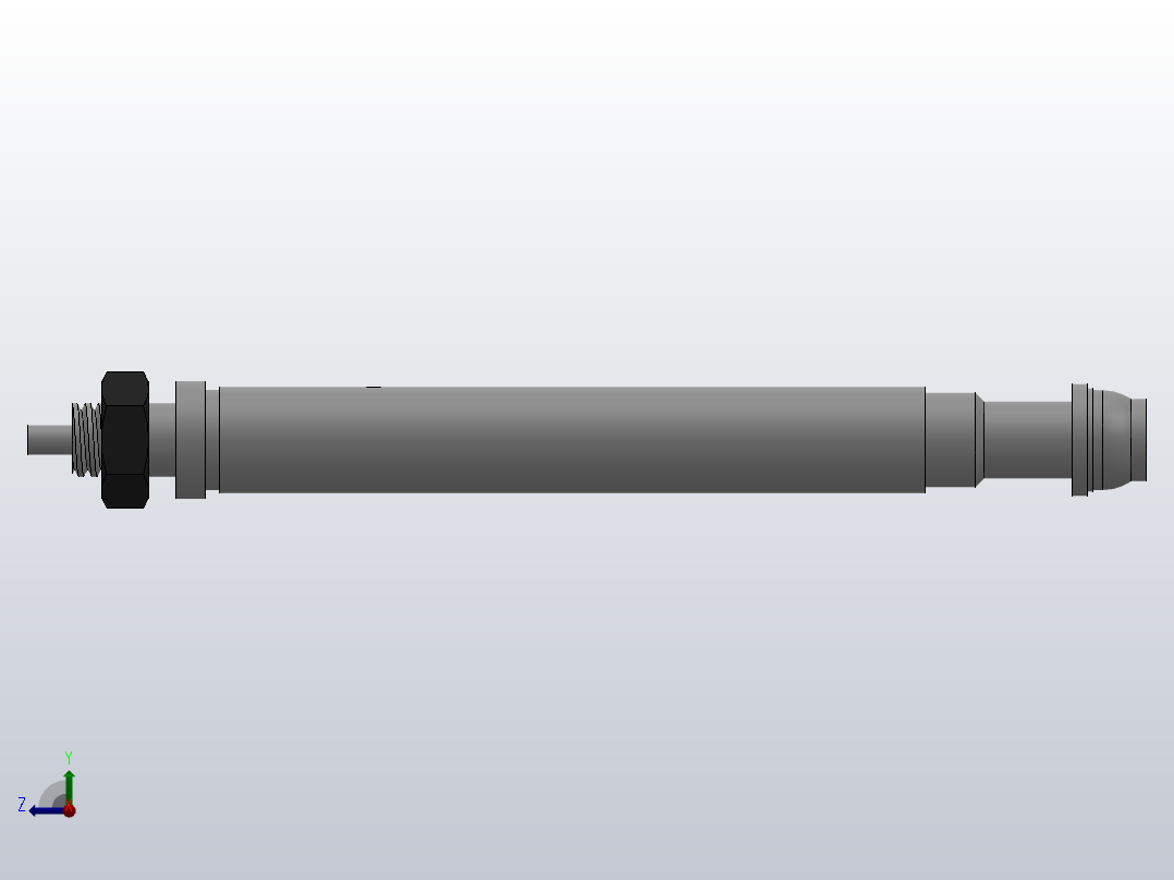 微型气缸（单作用）HCJ1B系列[HCJ1B2.5-10SU4]右视图