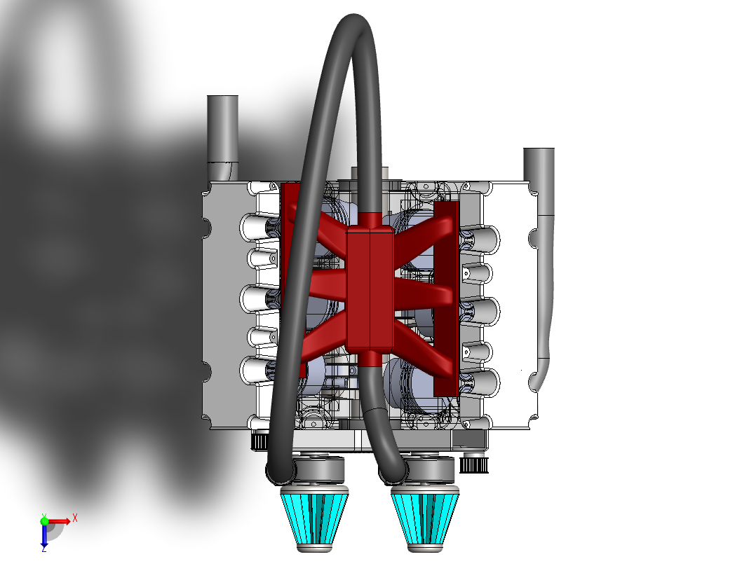 V6 发动机总成俯视图