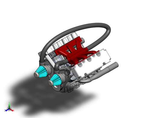V6 发动机总成正等轴测缩略图