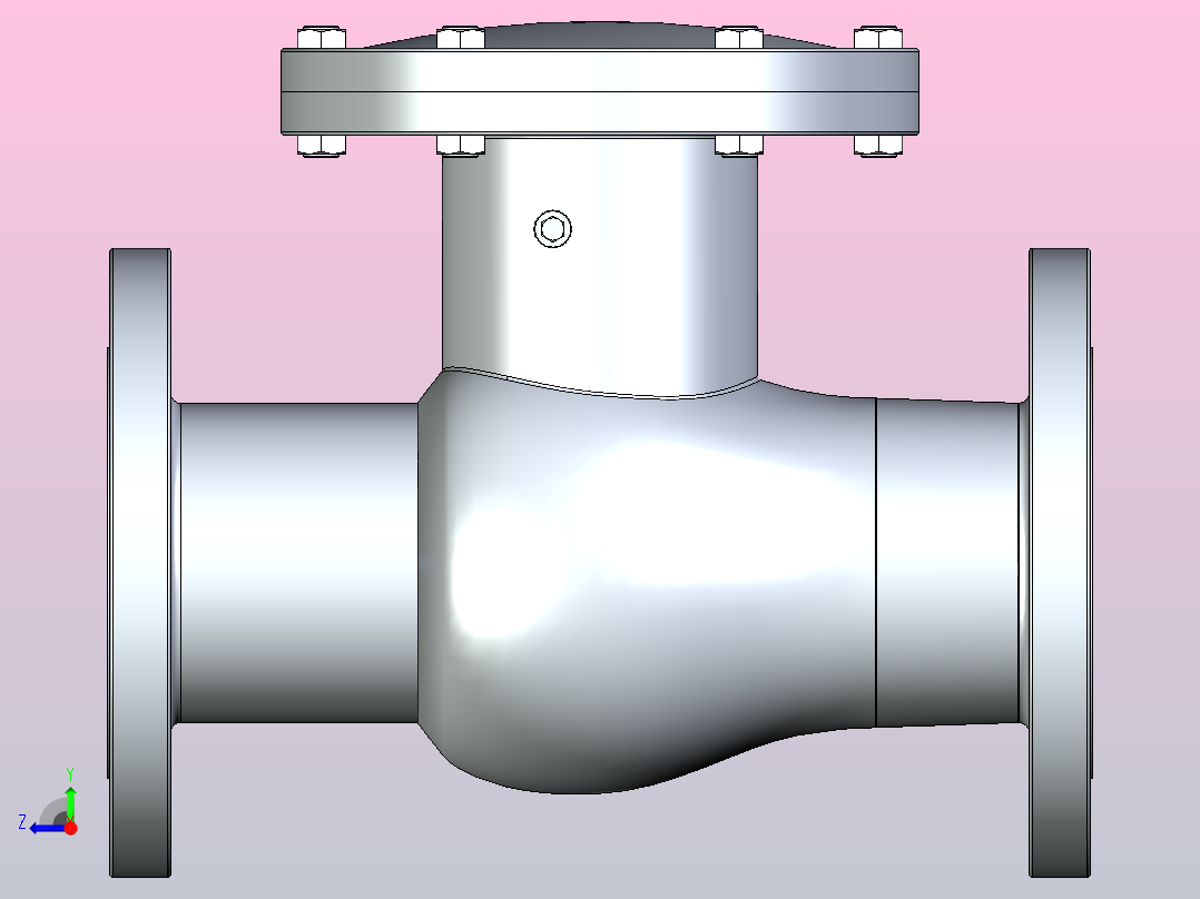 H44H-64钢制旋启式止回阀[H44H-64]200右视图