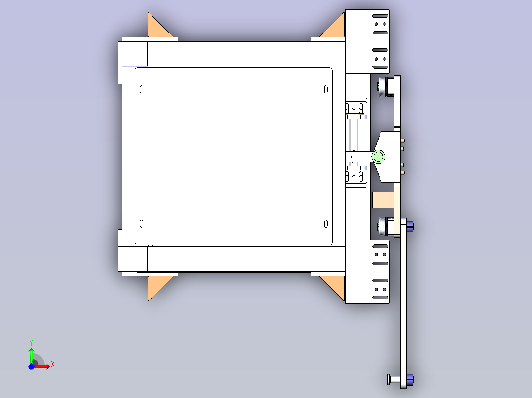 双轨印花机中间组件前视图