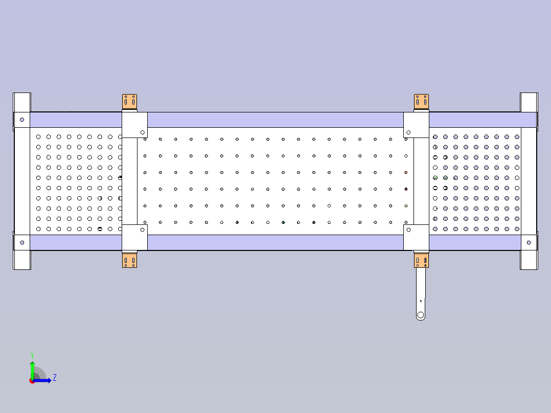 双轨印花机中间组件左视图