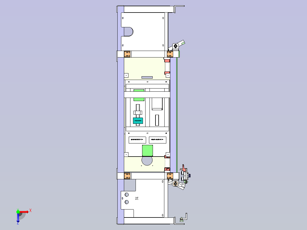 双轨印花机中间组件俯视图