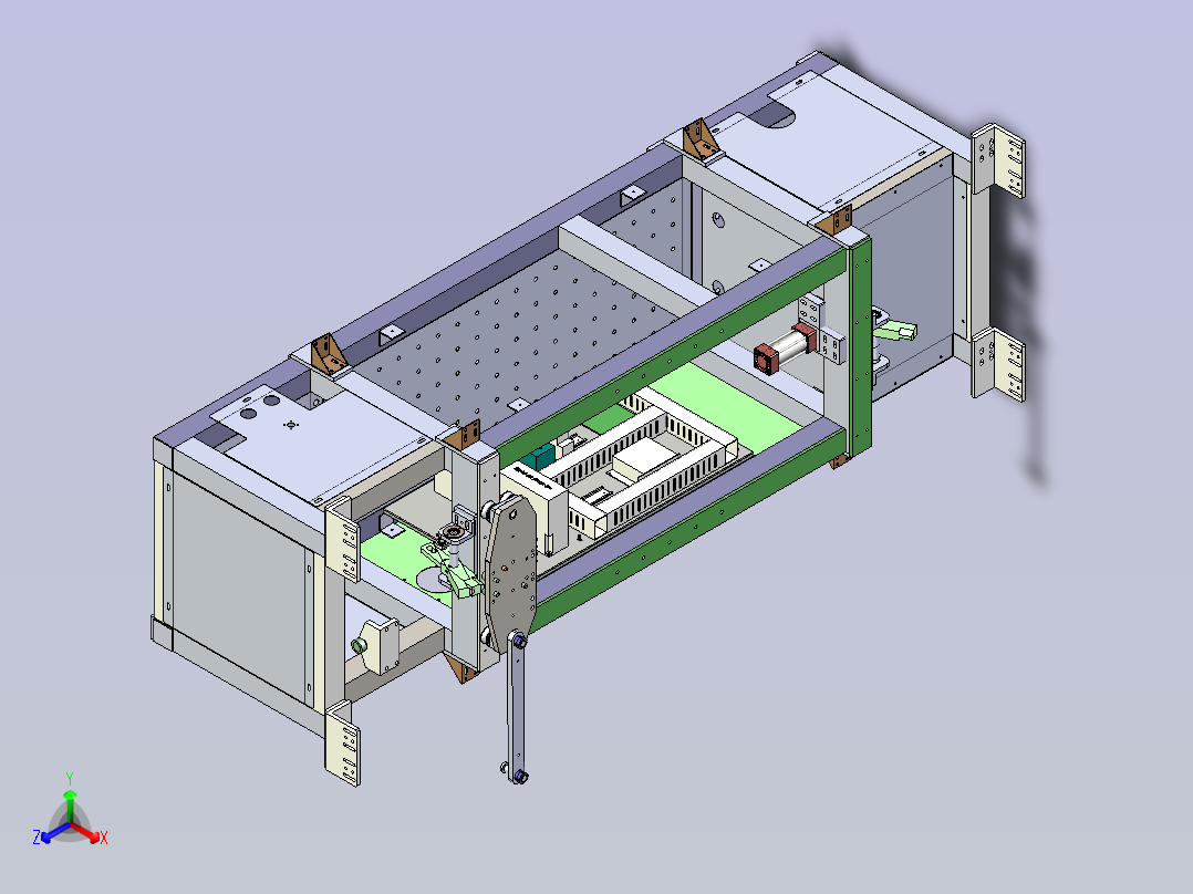 双轨印花机中间组件正等轴测图