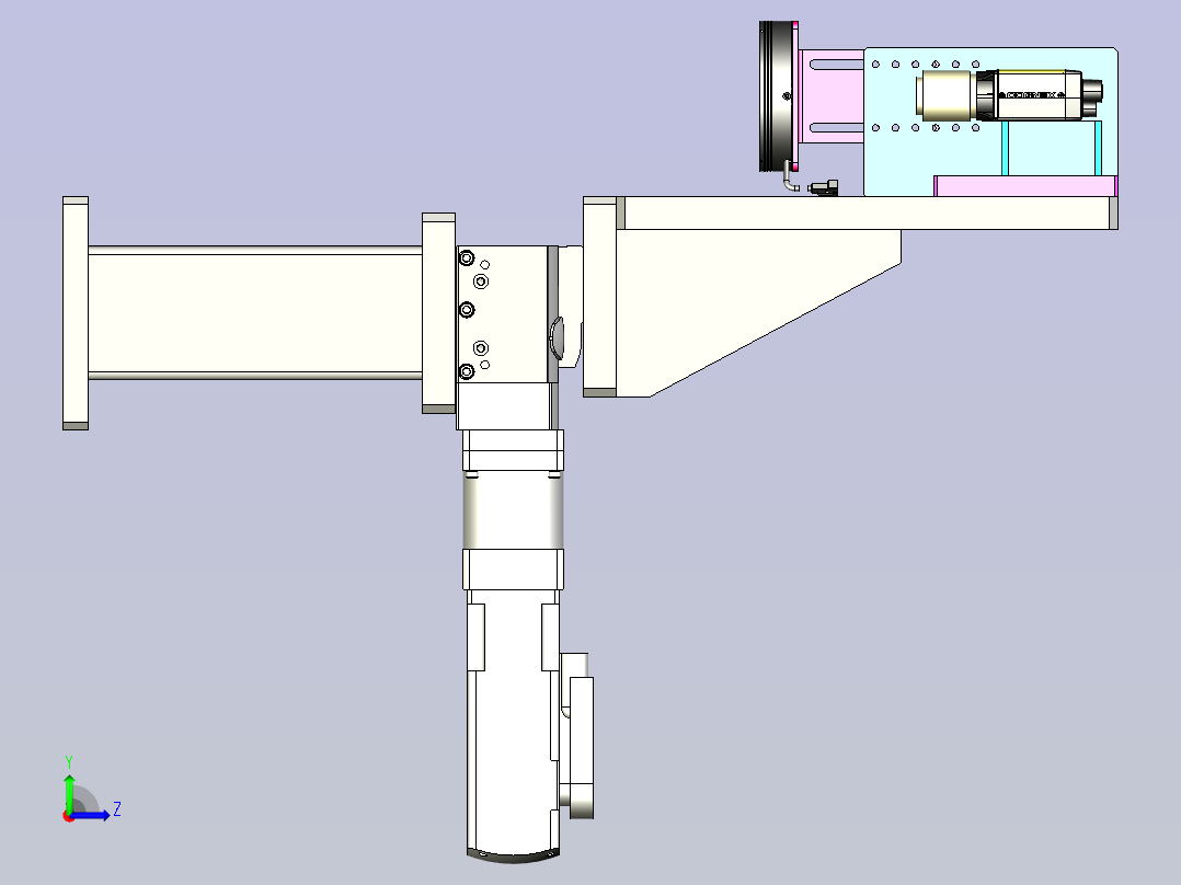 移动视觉检测机构左视图
