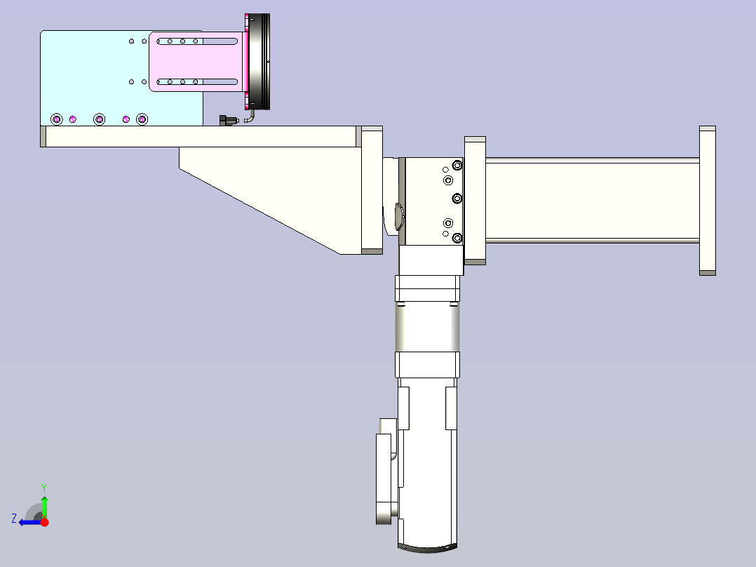 移动视觉检测机构右视图