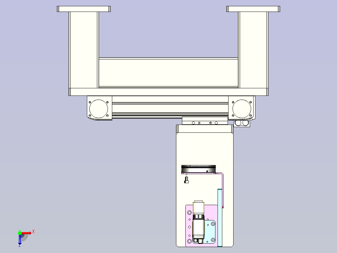 移动视觉检测机构俯视图