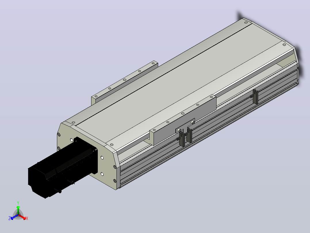 SYS22-250-BC-750W+煞車滚珠花健、支撑座、滚珠丝杠、交叉导轨、直线模组主视图