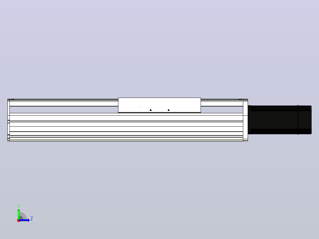 SYS22-250-BC-750W+煞車滚珠花健、支撑座、滚珠丝杠、交叉导轨、直线模组左视图