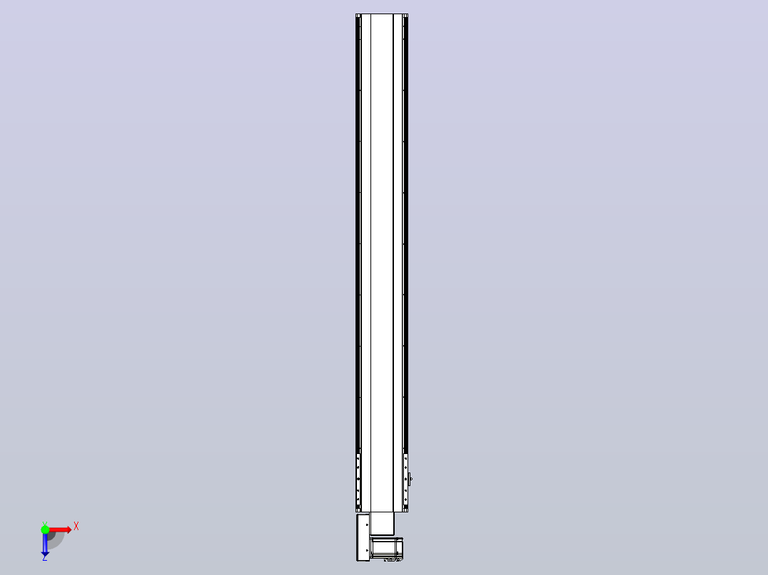 皮带直线轴半封闭可选导轨TPA-HNB-202D-140-L1600-ML-Y-P75-N3俯视图