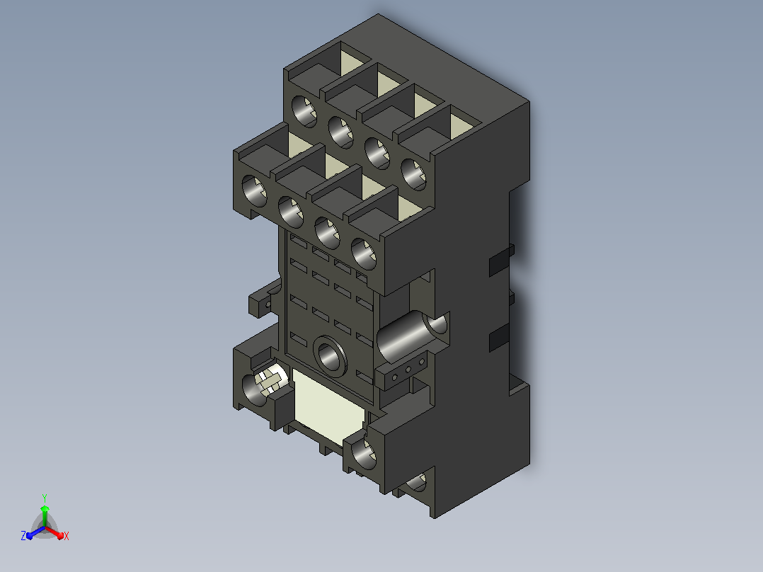菲尼克斯通用继电器ECOR-2-BSC2-RT_4X21正等轴测图